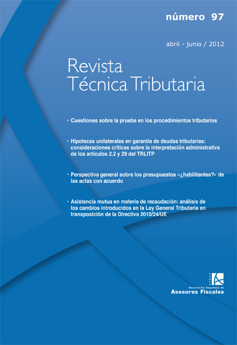 					Ver Vol. 2 Núm. 97 (2012): Revista Técnica Tributaria - Nº 97
				