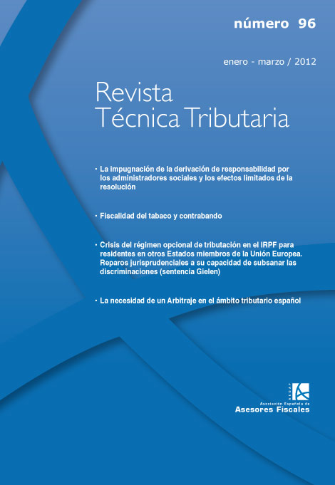 					Ver Vol. 1 Núm. 96 (2012): Revista Técnica Tributaria - Nº 96
				