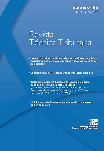					Ver Vol. 2 Núm. 85 (2009): Revista Técnica Tributaria - Nº 85
				