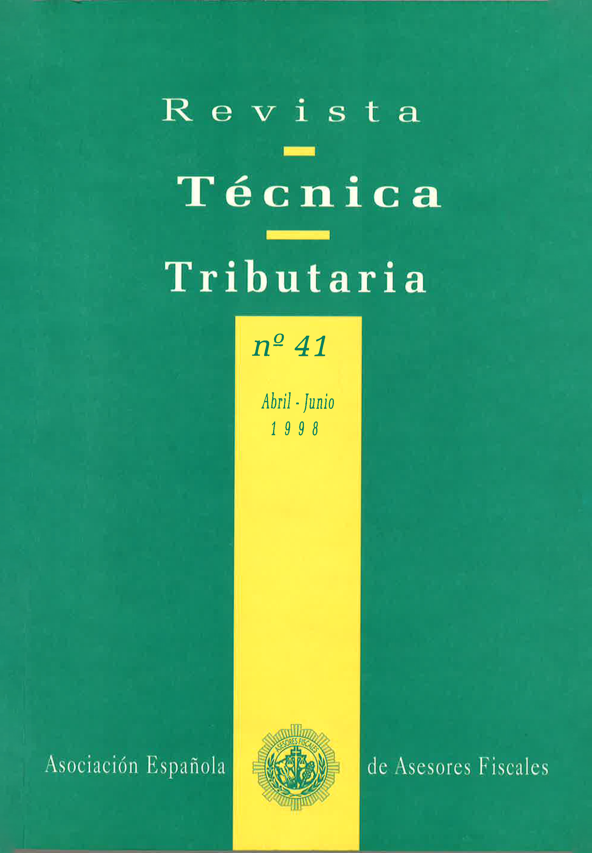 					Ver Vol. 2 Núm. 41 (1998): Revista Técnica Tributaria - Nº 41
				